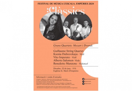 Concerts Clàssics L'Escala-Empúries: Grans Quartets: Mozart i Dvorak