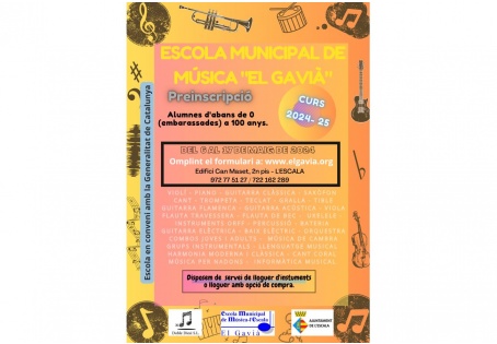 Preinscripció a l'Escola municipal de música 'El Gavià'