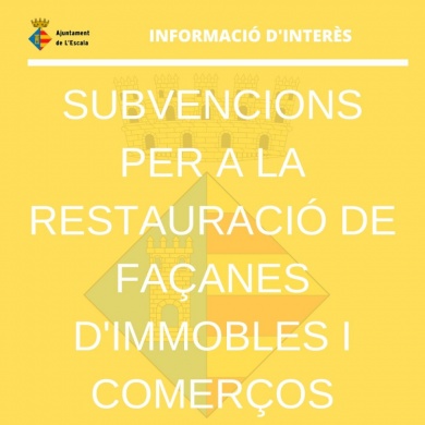 Convocatòria de subvencions per a la restauració de façanes d'immobles i comerços